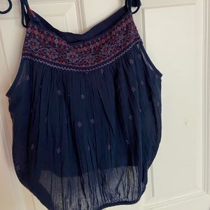 Embroidered Free People Tank Top